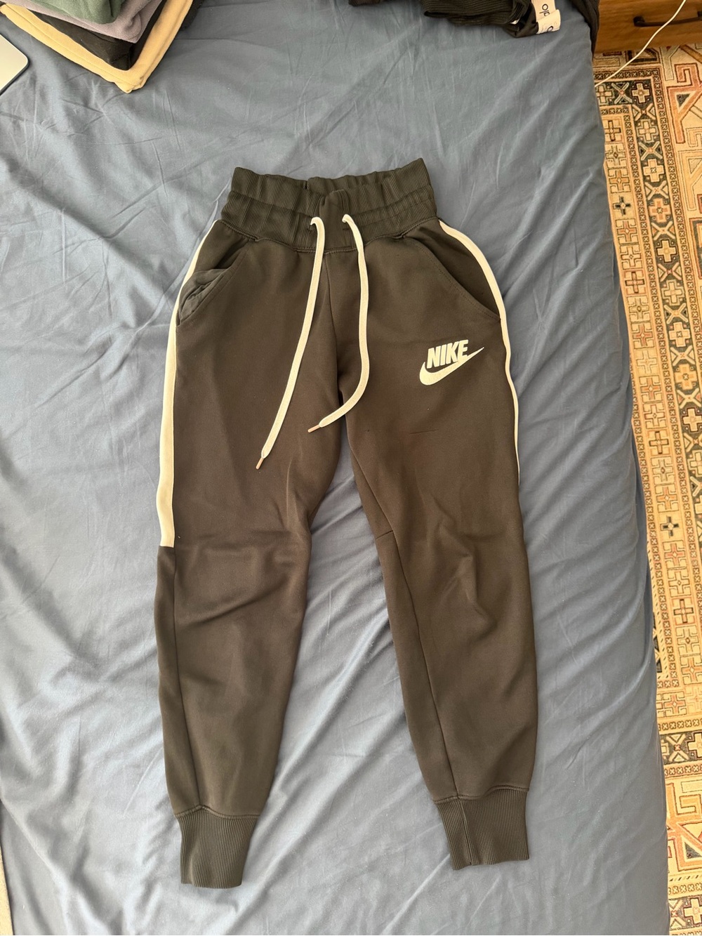 Nike Black Joggers with White Stripe & Logo